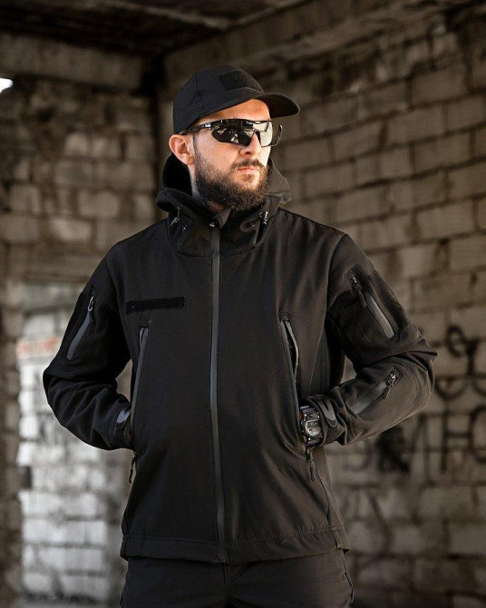 Тактический костюм софтшел BANDIT черный  ВТ7955 Одесса - изображение 15