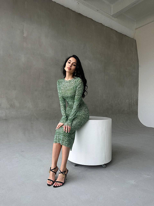 Жіноча стильна вечірня мідіплаття двійка Зелений, 42/44 Одеса - фото 3