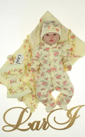 Літній набір на виписку з пологового для дівчинки (4 предмети) "Rose" зріст 56 см Lari Жовтий Кривий Ріг