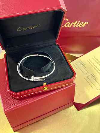Cartier браслет цвях | Напилення білим золотом | Розсип цирконів на капелюшку | Ідеально для подарунка Одеса