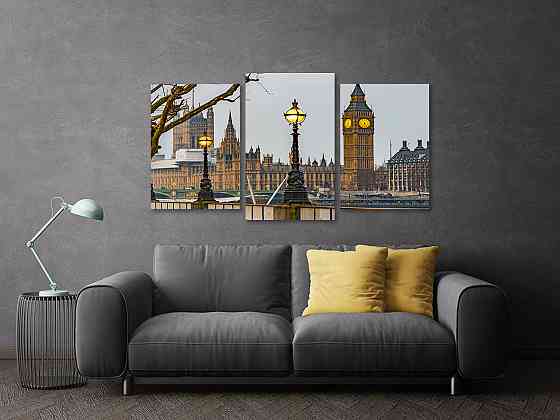Модульная картина в гостиную / спальню   Лондонський годинник  Art-723_3 70x130 см Киев