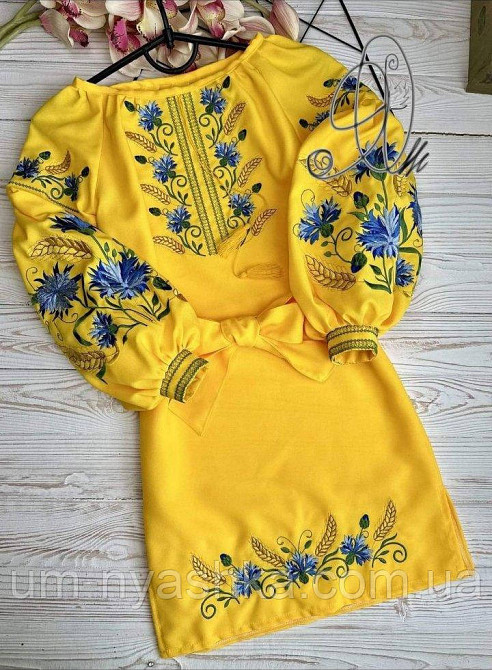 Детское вышитое платье с васильками и колосками Кривой Рог - изображение 1