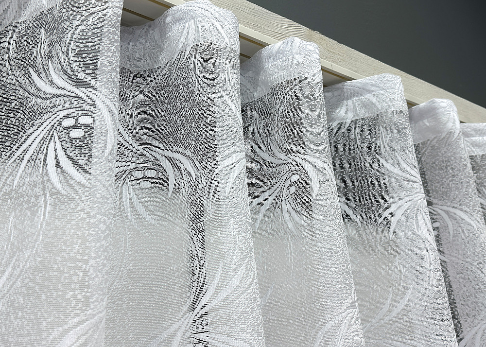 Тюль VR-Textil 728т Жакард Висотою 1,2 м Білий 400х120 см (42-1411) Київ - фото 6