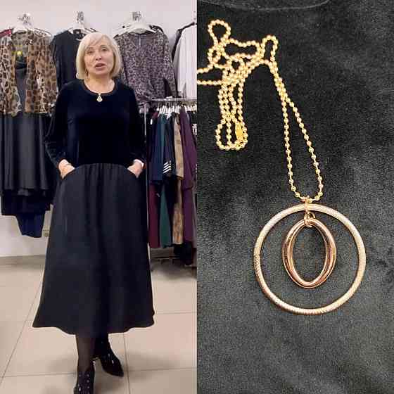 Жіноча стильна сукня батал вільного крою з кишенями дабл шовк + королівський велюр Одеса