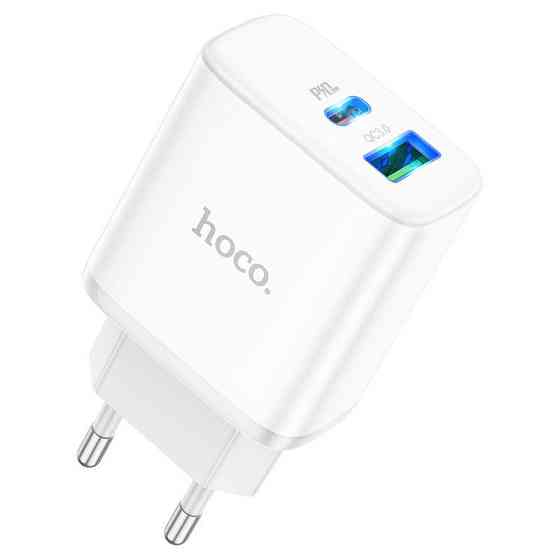 Мережевий зарядний пристрій HOCO C105A Stage dual port PD20W+QC3.0 charger White Одеса
