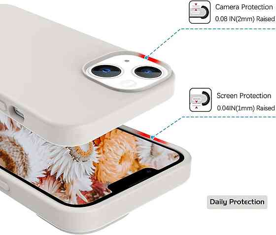 Чехол DOMAVER жидкий силикон для iPhone 13 6.1 ультратонкий матовый бежевый защитный Киев