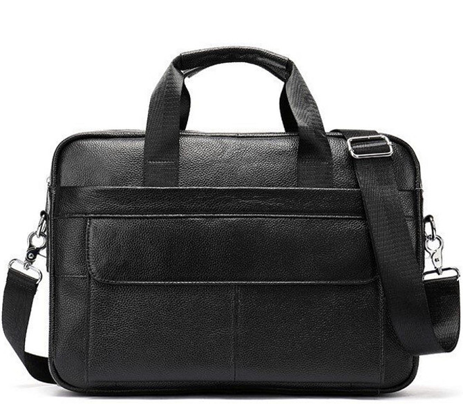 Кожаная мужская сумка для ноутбука и документов черная Tiding Bag 143412 Киев - изображение 1