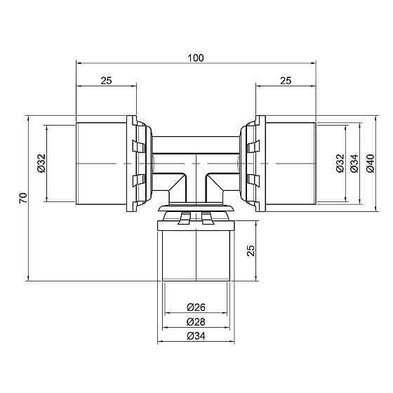 Тройник пресс Icma 32х26х32 №406 Киев