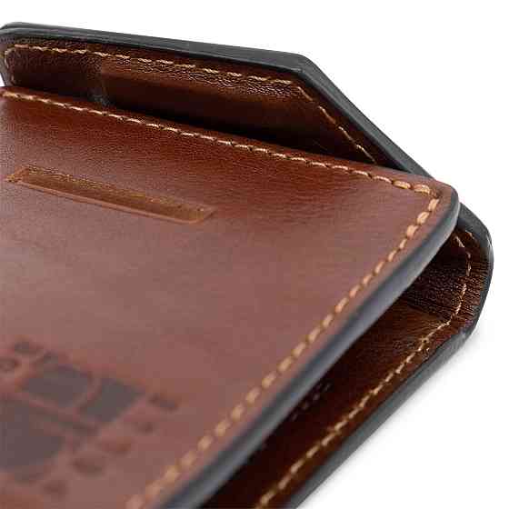 Мужской вместительный зажим для денег GRANDE PELLE 11522 Коричневый Киев