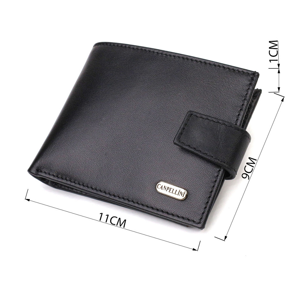 Классическое портмоне для мужчин из натуральной гладкой кожи CANPELLINI 21882 Черное Киев - изображение 3