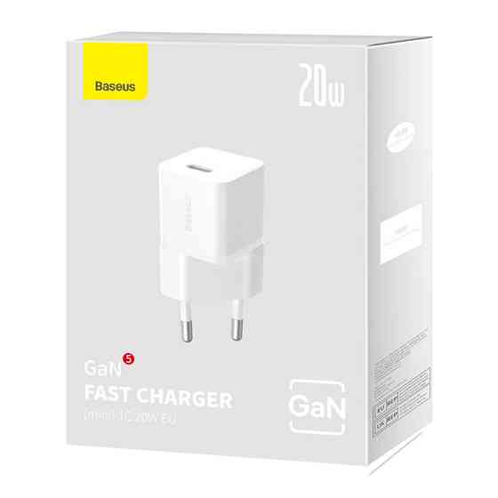 Мережевий зарядний пристрій Baseus GaN5 Fast Charger 1C 20W EU White CCGN050102 Одеса