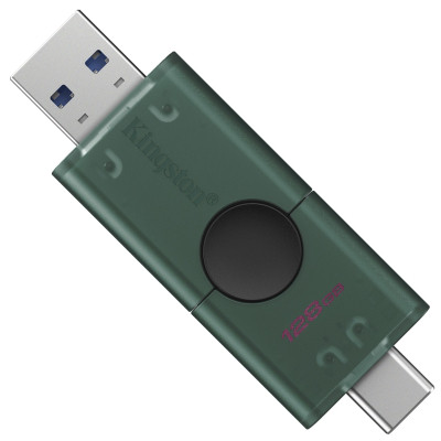 USB флеш накопитель Kingston 128GB DataTraveler Duo USB 3.2 / Type-C Black/Green (DTDEG2/128GB) Винница - изображение 8