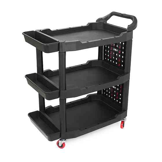 Пластиковий візок для інструментів, з перфорованою стінкою, 97.5х48х68мм, черний Київ