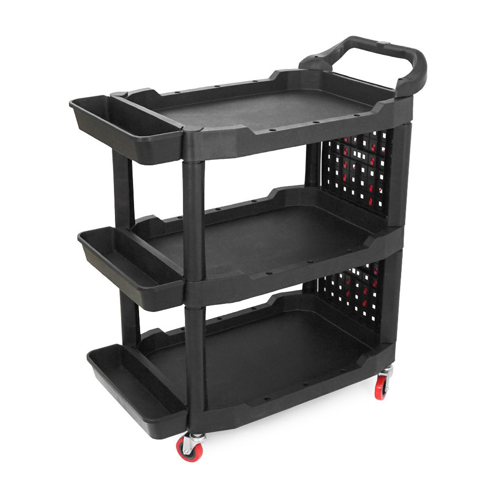 Пластиковий візок для інструментів, з перфорованою стінкою, 97.5х48х68мм, черний Київ - фото 1
