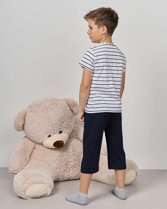 Комплект з капрі для хлопчика Tom John - Смужки Scooter 89156 5-6, Білий Київ - фото 7