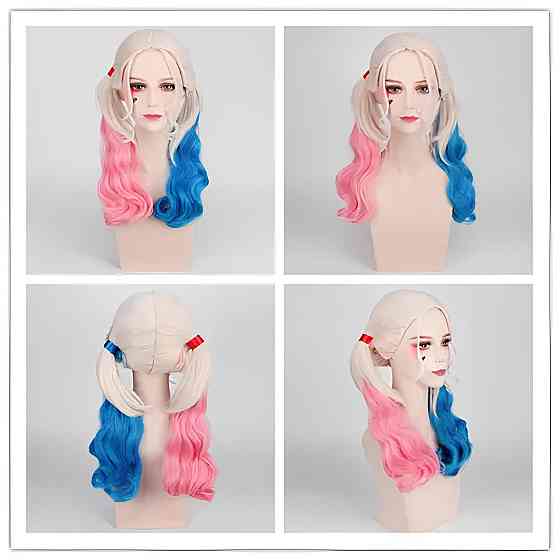 Длинные парики Харли Квинн RESTEQ - 60см, волнистые волосы без челки, косплей Отряд самоубийц, аниме Киев