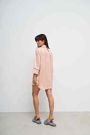 Жіноча нічна сорочка подовжена шовкова Кремовий S Харків