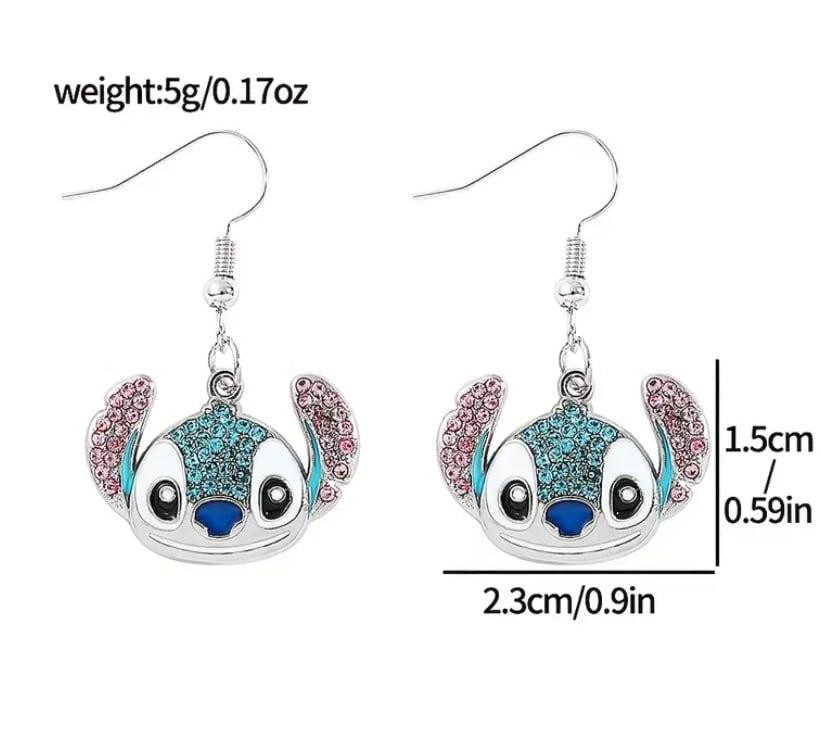 Сережки «Стіч» з кристалами – яскраві підвіски Київ - фото 2