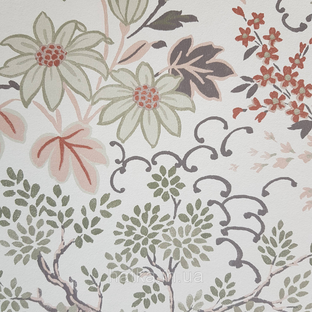 Обои флизелиновые эко Rasch Salisbury 0.53х10 цветы полевые листья 53338 Киев - изображение 2