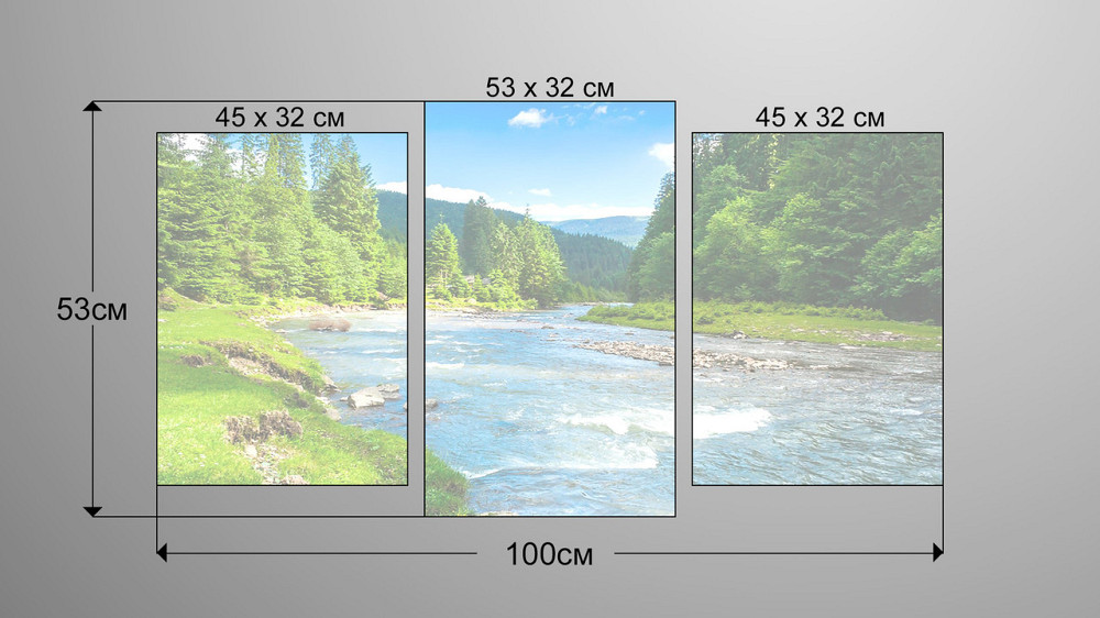 Модульна картина Гірська річка Art-169_3 Київ - фото 3