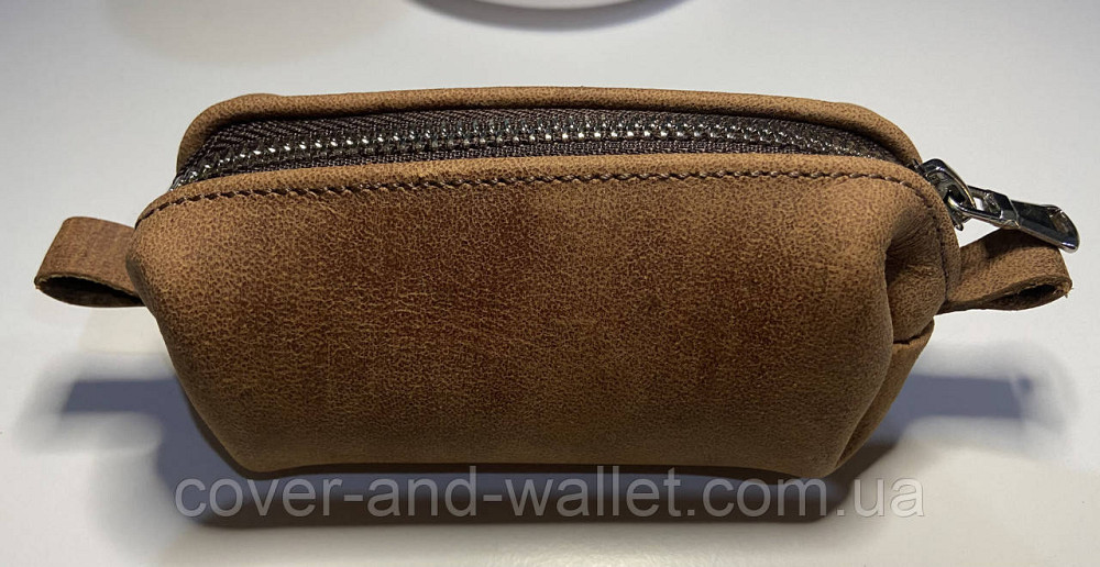 Містка ключниця на блискавці невеликого розміру з вінтажної шкіри PS Leather Київ - фото 2