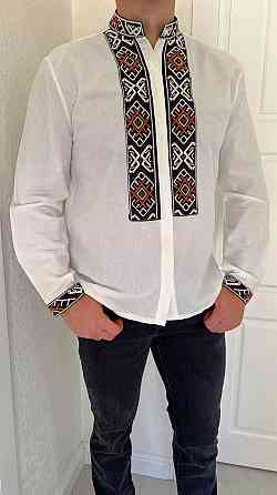 Чоловіча сучасна вишиванка з довгим рукавом котон Одеса