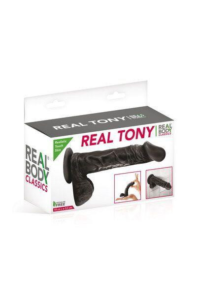 Фалоімітатор Real Body — Real Tony Black, TPE, діаметр 3,5 см (надірване паковання!!!) Sex Aura Київ - фото 4