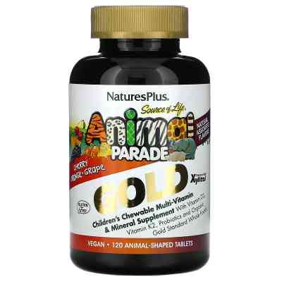 Мультивітамін Natures Plus Мультивитамины для Детей, Вкус Ассорти, Animal Parade Gold, (NAP-29928) Вінниця