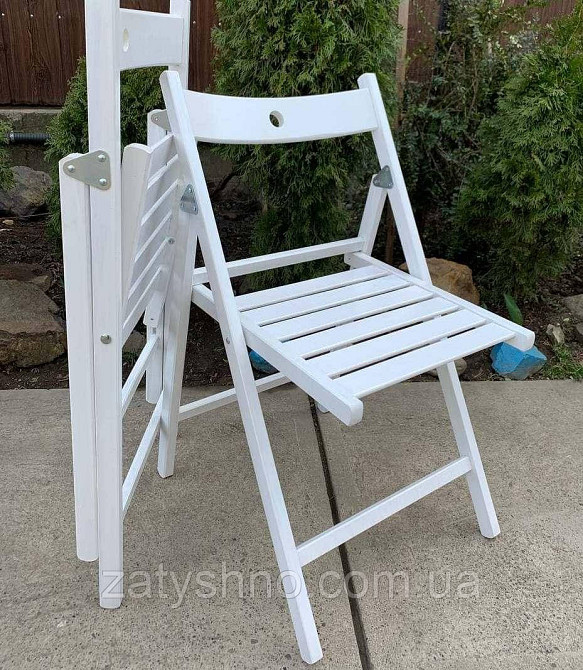 Стільці біле складане букове туристичне садове Київ - фото 4