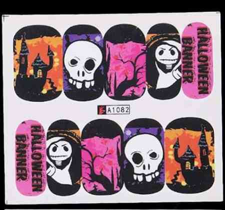 Маникюр Хэллоуин наклейки 5 на 6 см разноцветный Киев