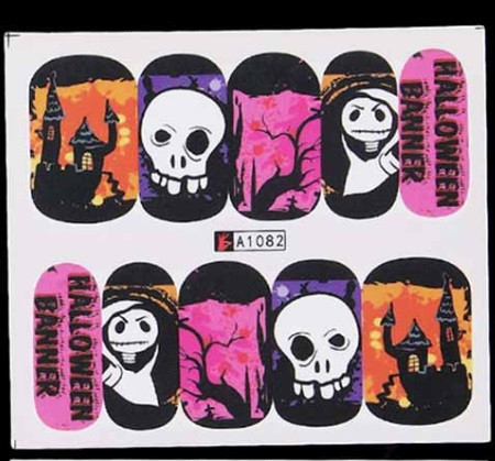 Маникюр Хэллоуин наклейки 5 на 6 см разноцветный Киев - изображение 1