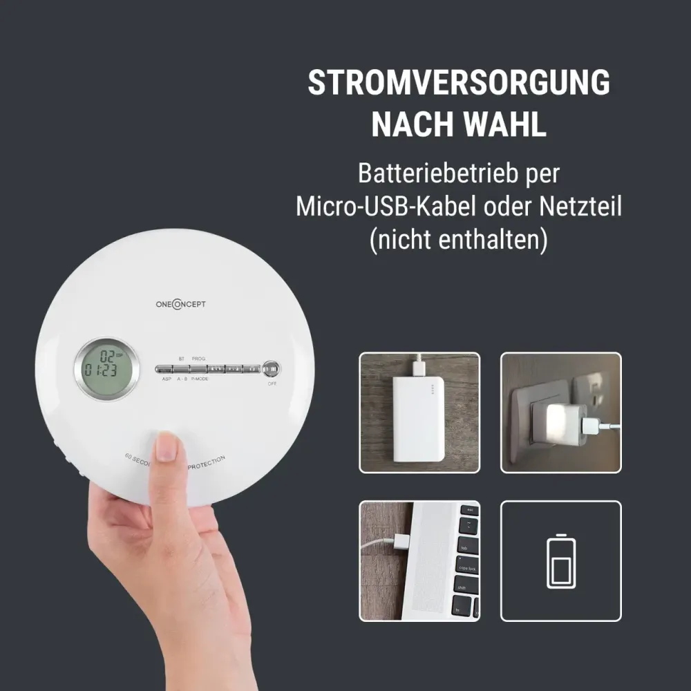 Портативний CD-програвач OneConcept CDC 100 MP3-CD РК-дисплей Німеччина Дніпро - фото 9