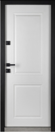 Дверь входная с терморозрывом Бастион РУБИКОН Класик 1 RAL 9005 / ПВХ Белое дерево 960х2050 мм Киев