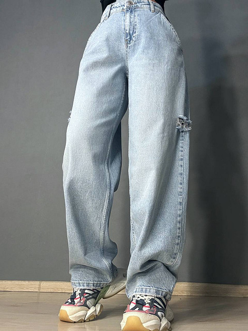 Джинсы женские Sherocco 288 skater balloon baggy бананы рваные голубые, голубой, 28, 28, 77 см, 111 см Киев - изображение 9