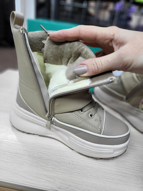 Детские бежевые зимние ботинки  для девочек   32 Николаев - изображение 4