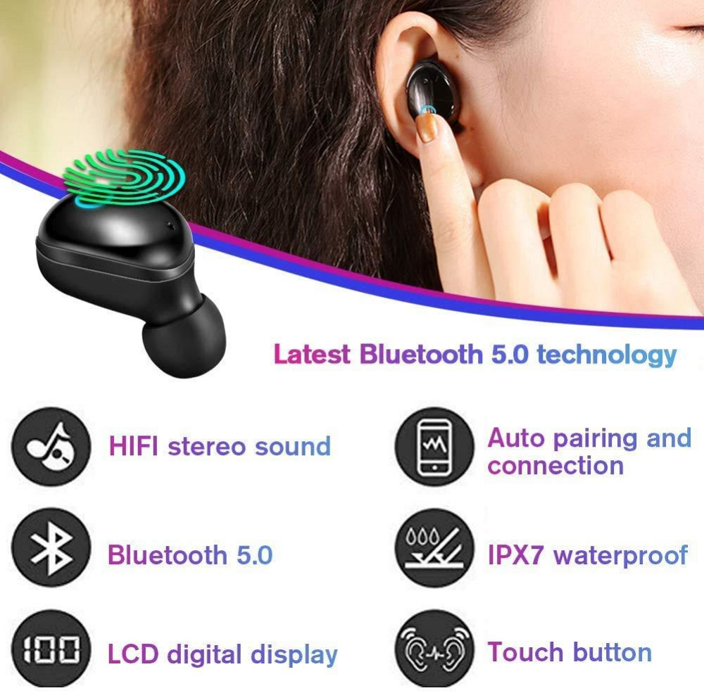 Бездротові навушники BlueTEK T28 TWS Bluetooth 5.0, Powerbank 3000мАг, IPX7 Водонепроникні, 120 годин роботи, Чорні Київ - фото 4