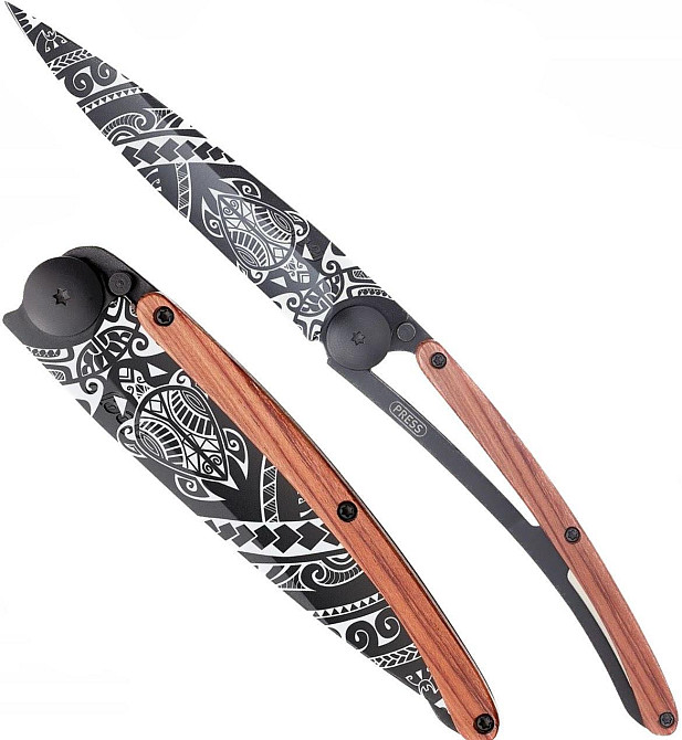 Универсальный Складной Нож с лазерной гравировкой Полинезийский Deejo 