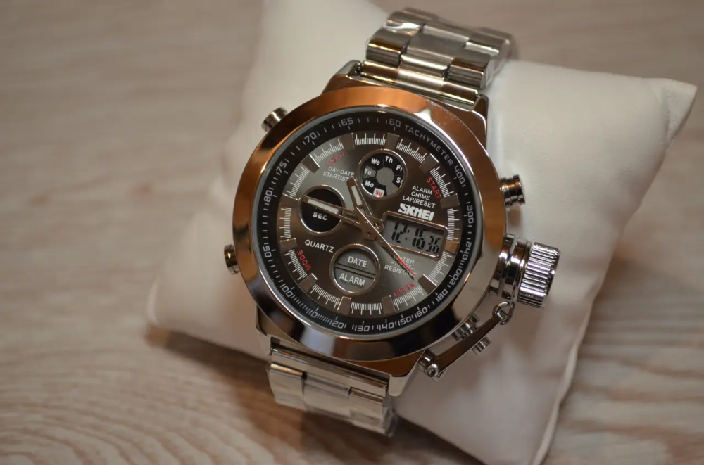 Мужские спортивные наручные часы Skmei 1515 Серебристый Киев - изображение 9