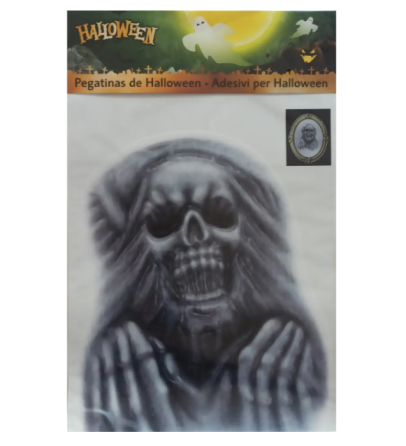 Наклейка для Хэллоуина на зеркало Скелет 37 на 28 см серый Киев