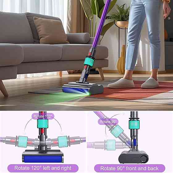 Насадка-моп для Dyson V7 V8 V10 V11 V15 електрична миюча з баком для чистої і брудної води чорна Київ
