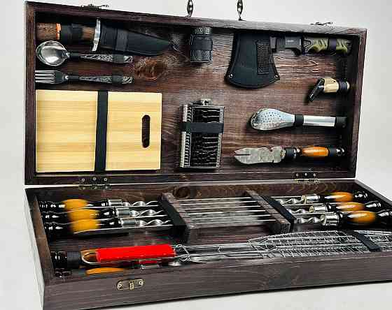 Подарочный набор шампуров в деревянном кейсе ШАШЛЫЧНИК ЛАЙТ HAPPY DAYS Тернополь