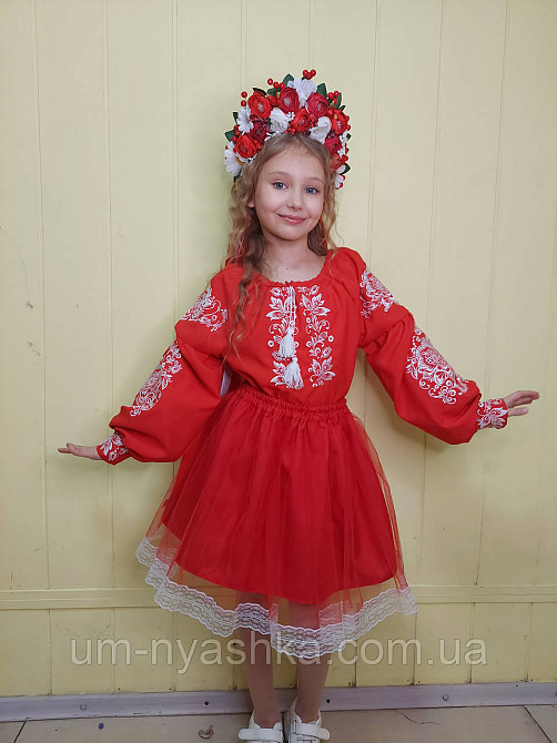 Дитяча вишиванка червона Троянда на червоному Кривий Ріг - фото 10