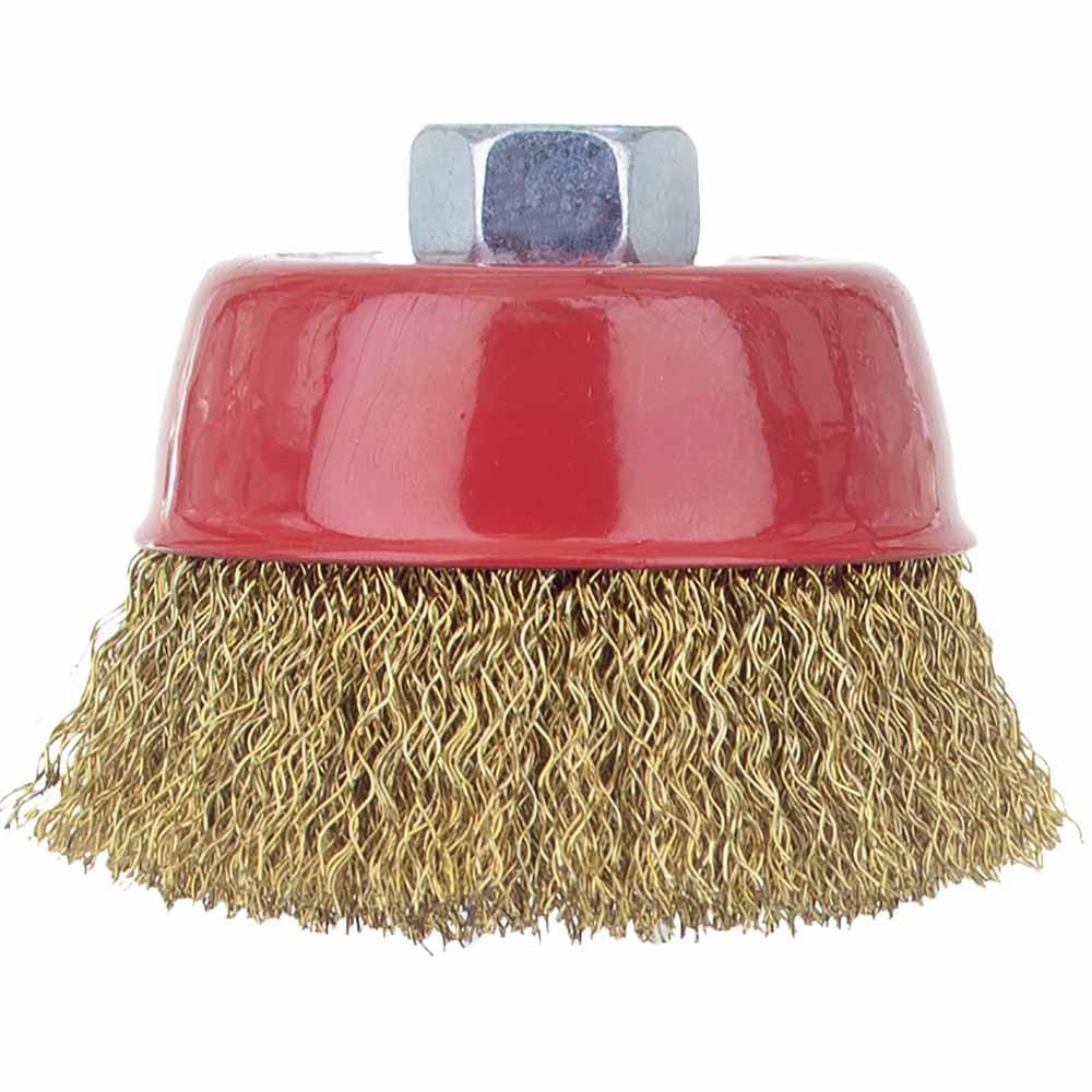 Щетка проволочная чашевидная Ø75мм М14×2мм (латунированная) SIGMA (9014071) Ровно - изображение 1