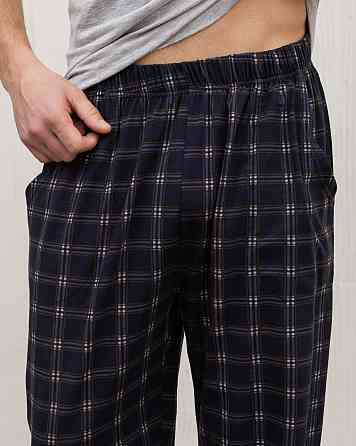 Чоловічі піжамні штани — темно-сині картаті Tom John 2001Ш L Київ