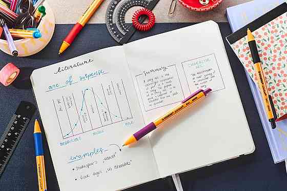 Кулькова ручка STABILO pointball 2 шт синя 0,5 мм тонкий стрижень пластикова Київ