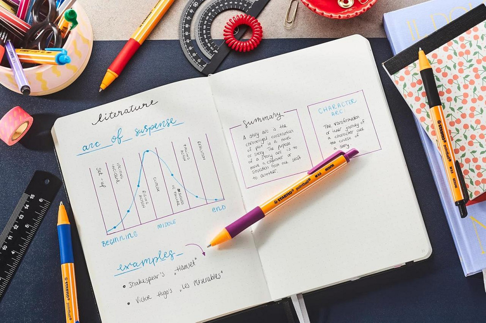 Кулькова ручка STABILO pointball 2 шт синя 0,5 мм тонкий стрижень пластикова Київ - фото 2