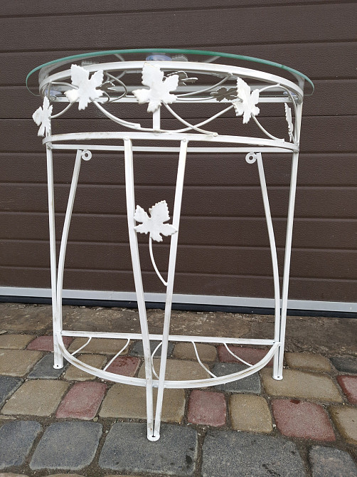 Столик кованый пристенный маленький M-048 Бежевый Киев - изображение 5