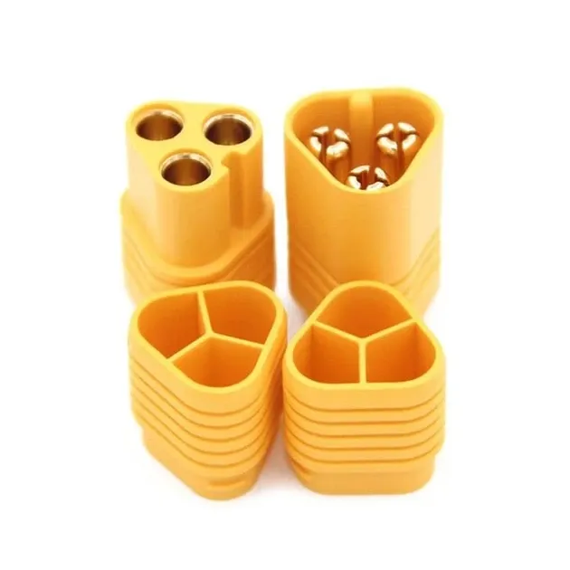 Разъём питания MT60, 3-х контактный, комплект (штекер + гнездо) жёлтый Полтава - изображение 1