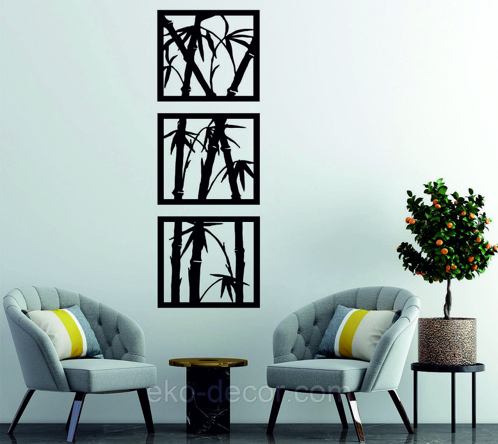 Декоративное настенное Панно «Пальма» Декор на стену 90*213, Черный Киев - изображение 3