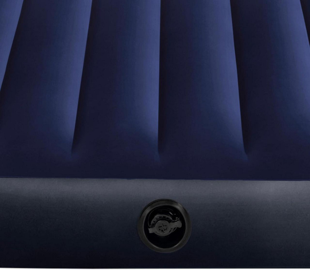 Матрас Intex 64757 Classic Downy синий 99×191×25 см надувной флокированный водонепроницаемый Fiber-Tech с Киев - изображение 3